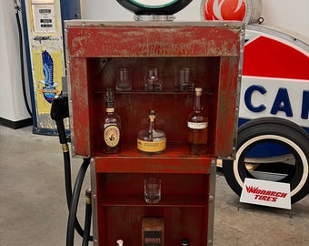 Rustoration 1960’s SINCLAIR Gilbarco Gas Pump w/ Shelves - Mancave Decor