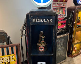 Rustoration 1950’s STANDARD GASOLINE Tokheim Gas Pump w/ Shelves - Mancave Decor