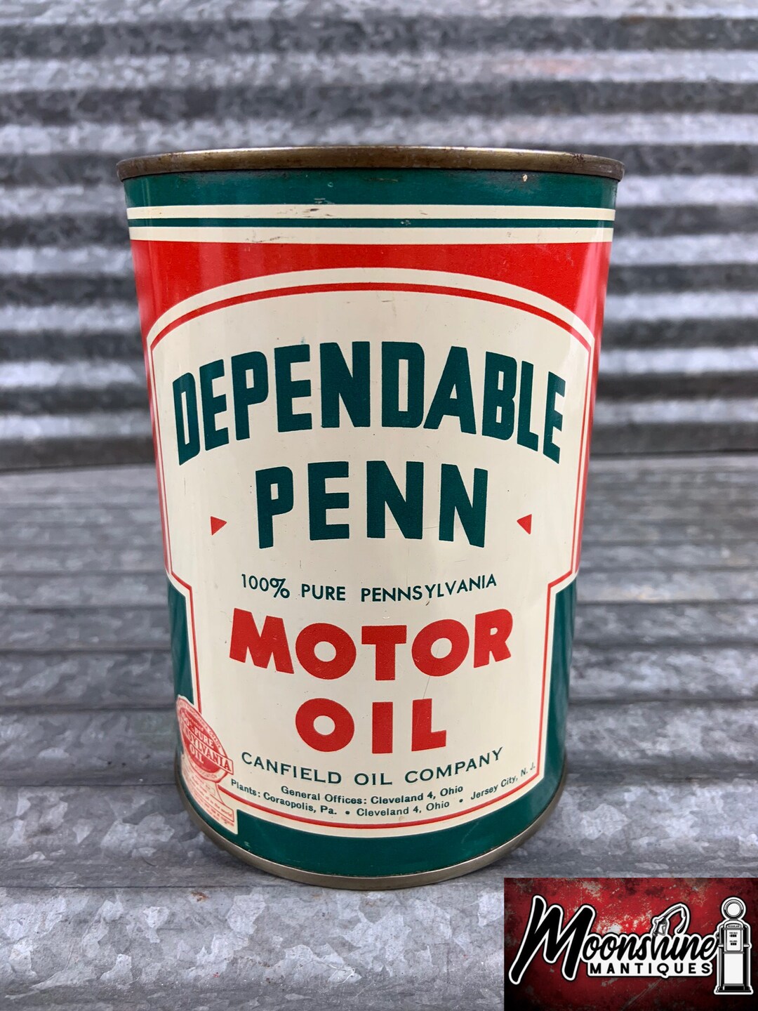 RARE 1950s DEPENDABLE PENN Motor Oil Can 1 Qt. Gas & Oil Etsy