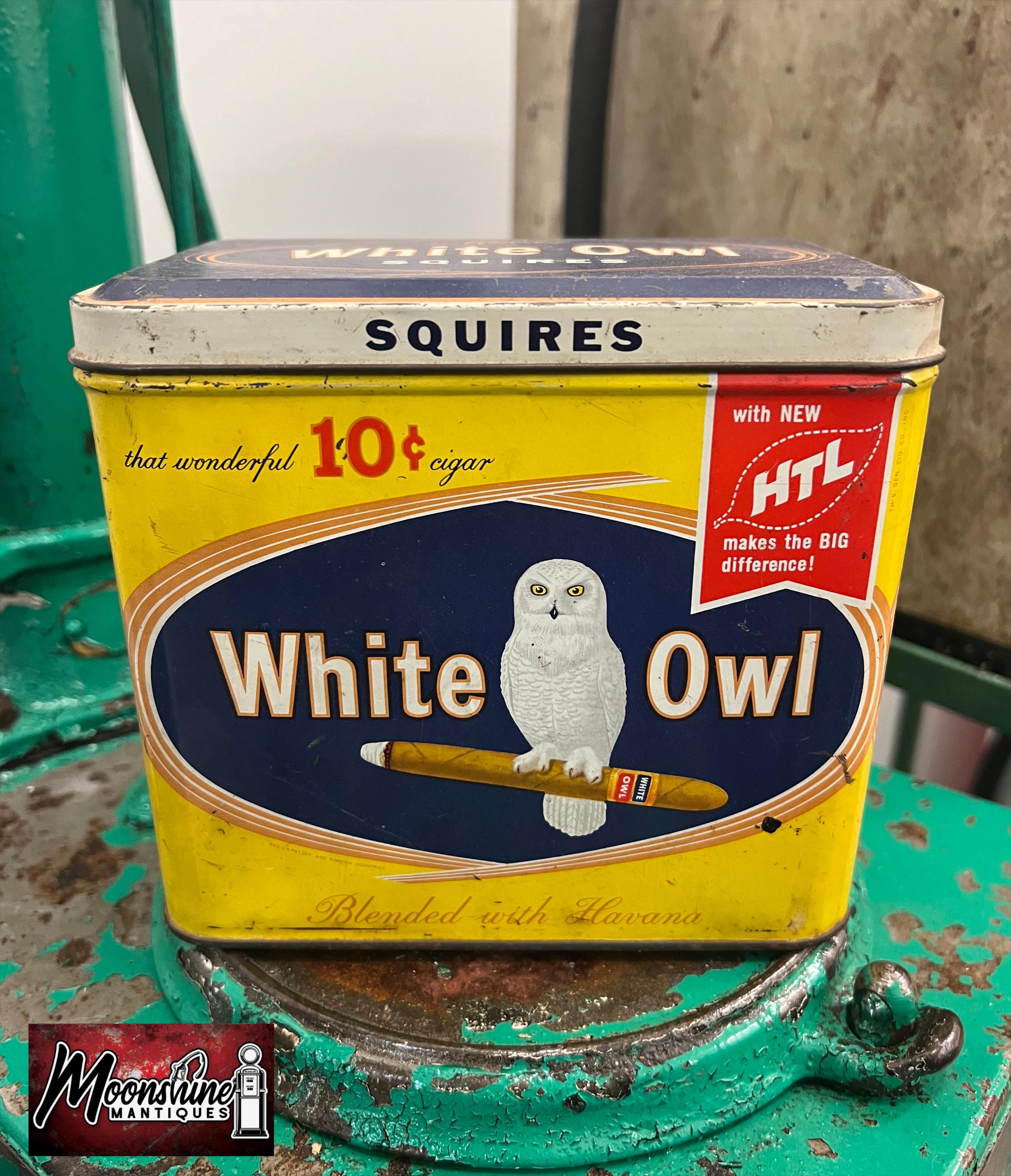 Vtg. WHITE OWL Squires Cigar Tin