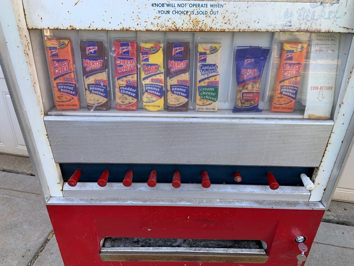 Vintage 1960s LANCE Snack Vending Machine Works Etsy