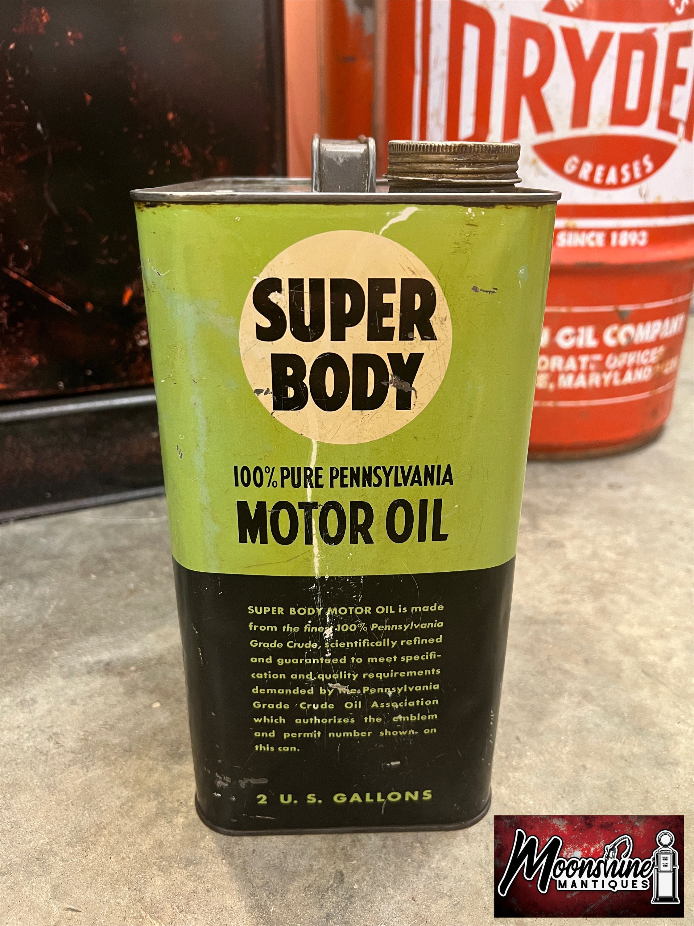 1950's SUPER BODY Motor Oil Can 2 Gallon - Gas & Oil - Etsy