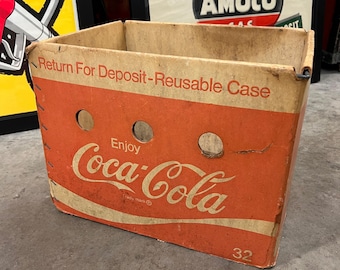 Vtg. 1970's Coca Cola / Coke Soda Bottle Carrier Box