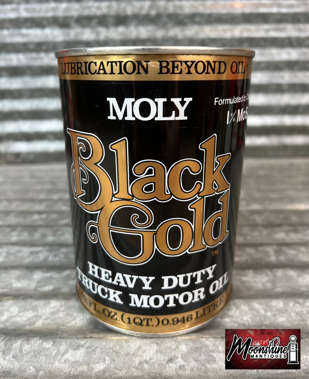 Full 1960s MOLY Black Gold Truck Motor Oil Can 1 Qt. Gas & Etsy