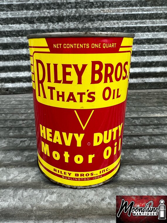 1950s RILEY BROTHERS Heavy Duty Motor Oil Can 1 Qt. Gas & Etsy