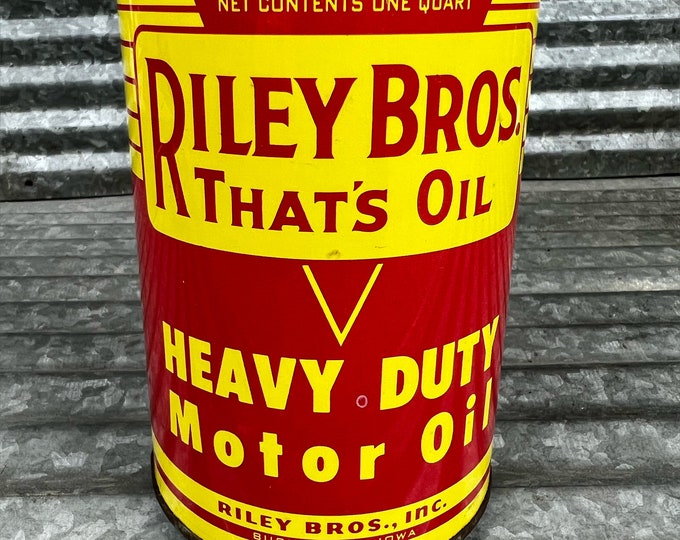 1950s RILEY BROTHERS Heavy Duty Motor Oil Can 1 Qt. Gas & Etsy