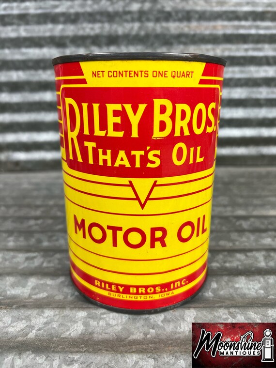 FULL 1950s RILEY BROTHERS Motor Oil Can 1 Qt. Gas & Oil Etsy