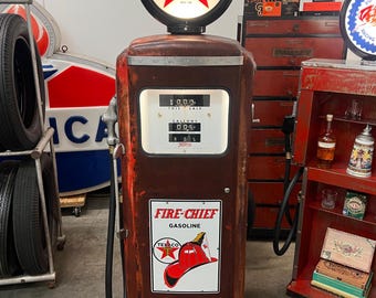 Rustoration 1950’s TEXACO Fire Chief Tokheim 300 Gas Pump - Gas & Oil