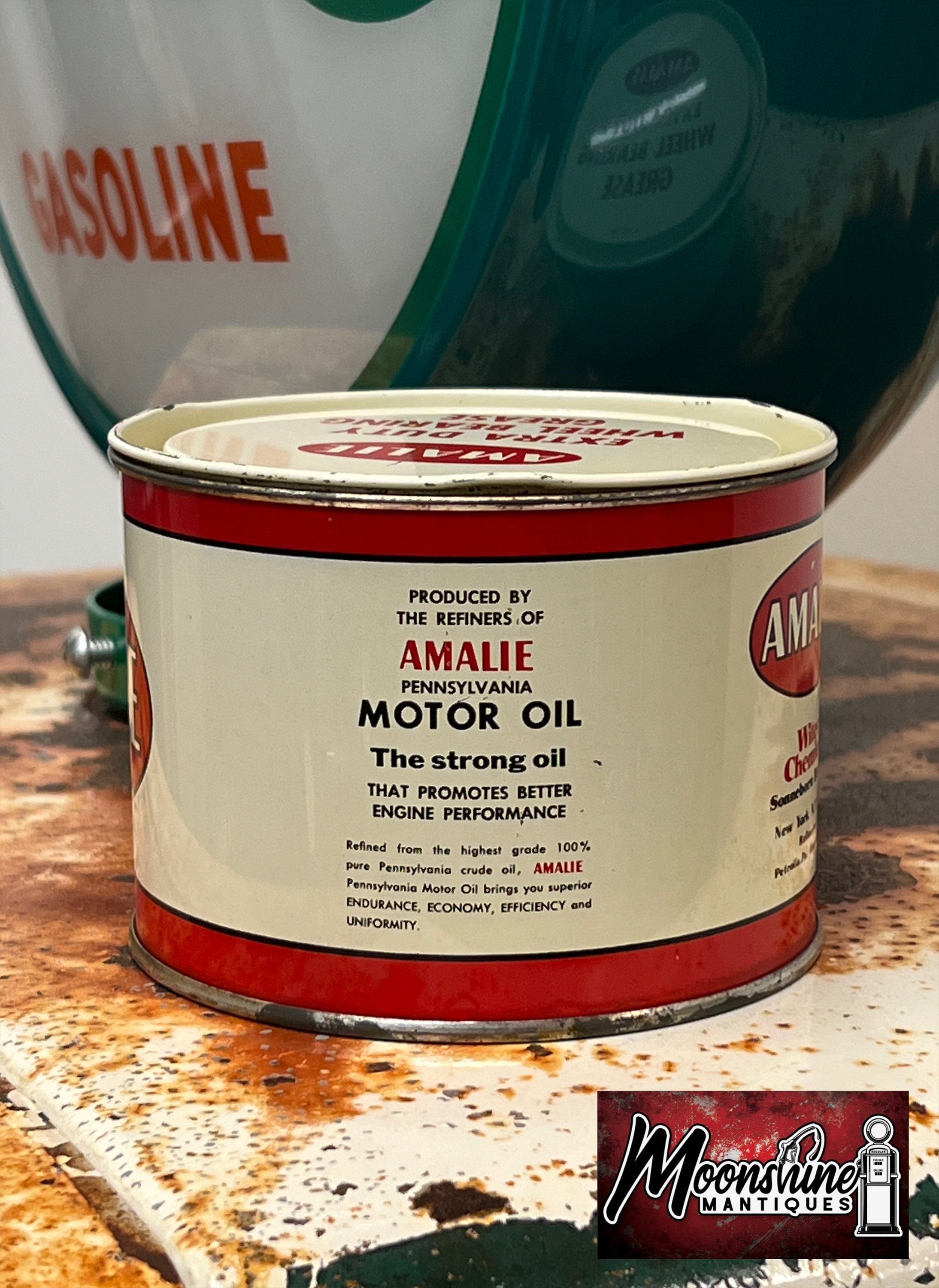 Full 1960's AMALIE Grease Can Gas & Oil Etsy
