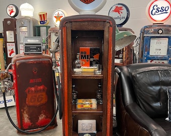 Rustoration 1950’s HARLEY DAVIDSON MOTORCYCLES Gilbarco Gas Pump w/ Shelves -  Mancave Decor