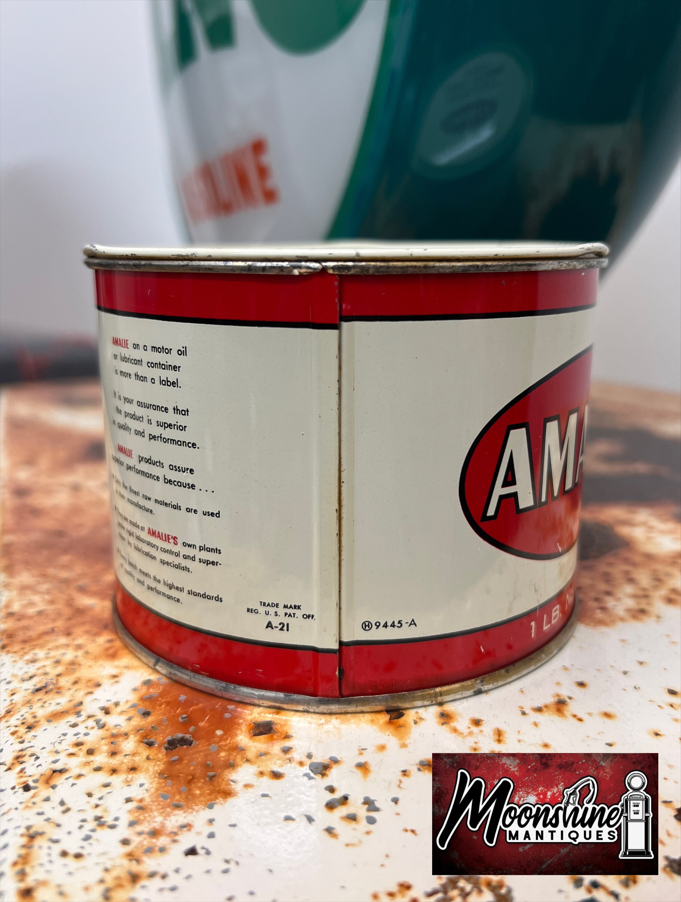 Full 1960's AMALIE Grease Can Gas & Oil Etsy