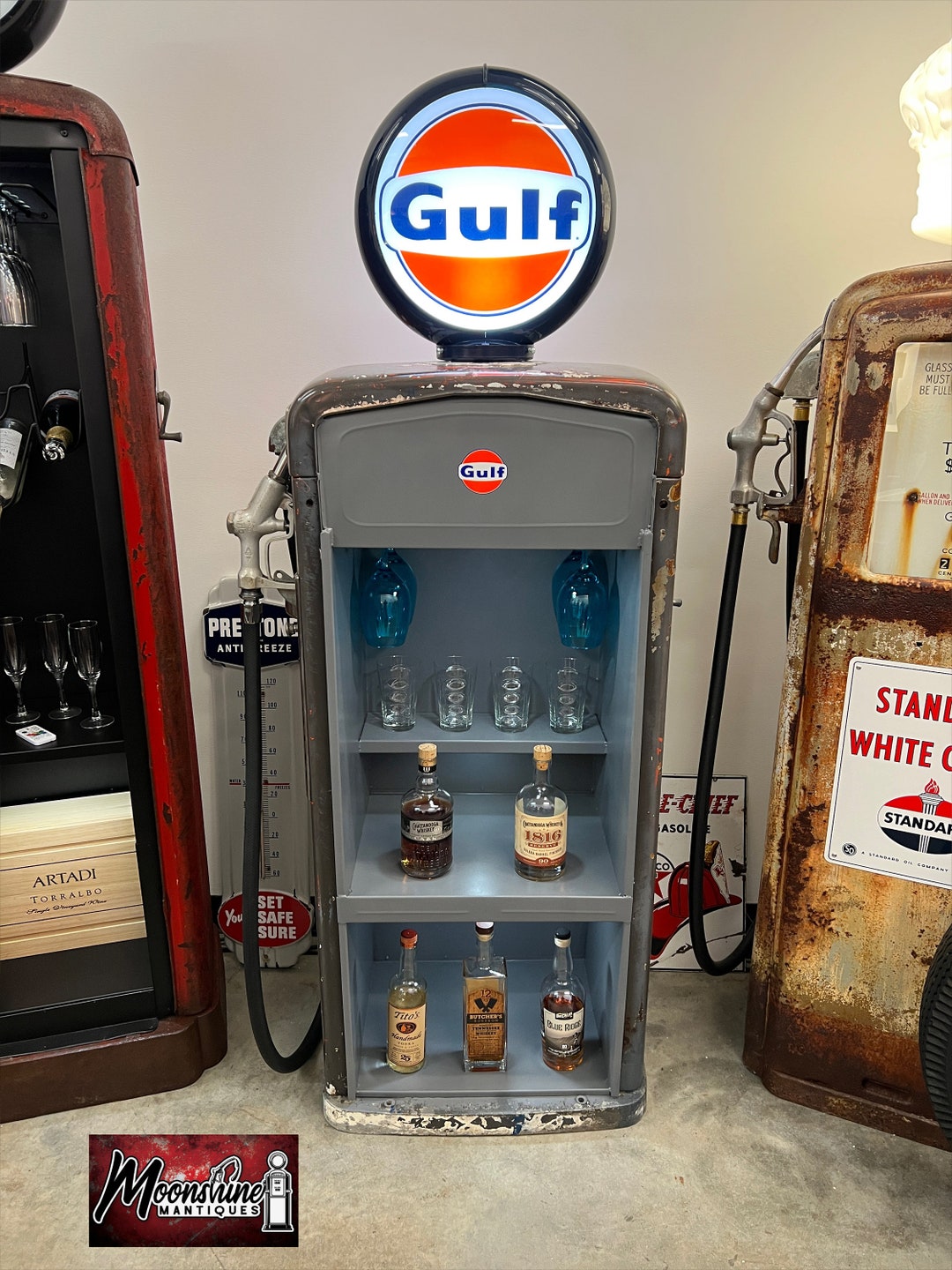 Rustoration 1940s GULF Rapidayton Gas Pump W/ Shelves Bar / Etsy