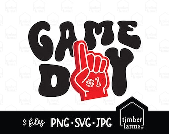 Game Day Red Foam Finger | Digital Download | Sports | Foam Finger | Game Day | Sublimation | Foam Finger Shirt File | Timber Farms Co.
