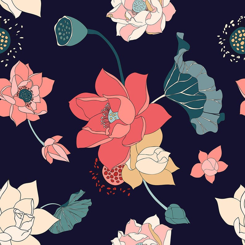 Botanical Print Downloadable Wallpaper Digital Paper Wrapping Paper Printable Background Flower Pattern Printable Paper Pack Wrapping Paper Furoshiki Gift Wrapping Aabenthus Cbs Dk