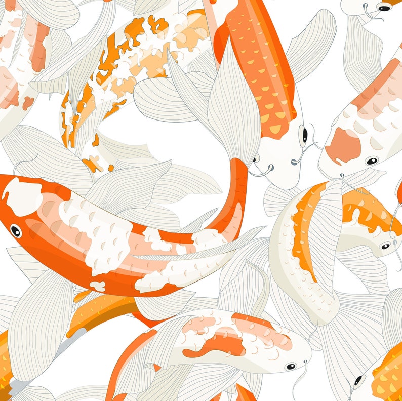 Koi Fish Seamless Patterns 8 Designs Click Now to See Full Etsy