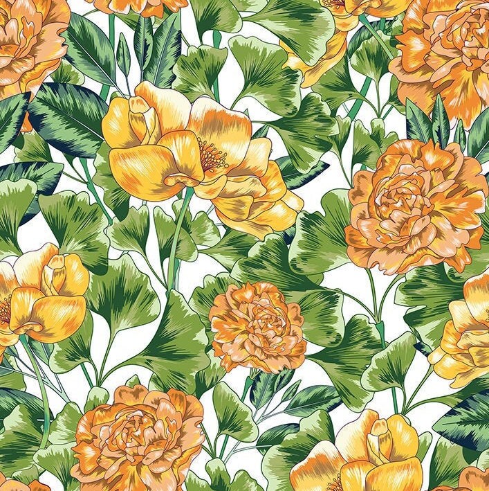 Bright Floral Nursery Wallpapers Nursery Wall Art Poppy Etsy