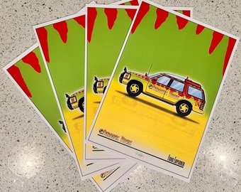 Jurassic Park - Ford Explorer - Movie Car Print by Chris Kay