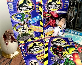 Jurassic Park Chaos Effect Comic Book Art Prints - Set of 4 - Based on the Kenner Toy Line
