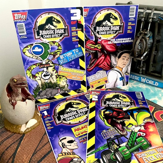 Jurassic Park Chaos Effect Comic Book Art Prints - Set of 4