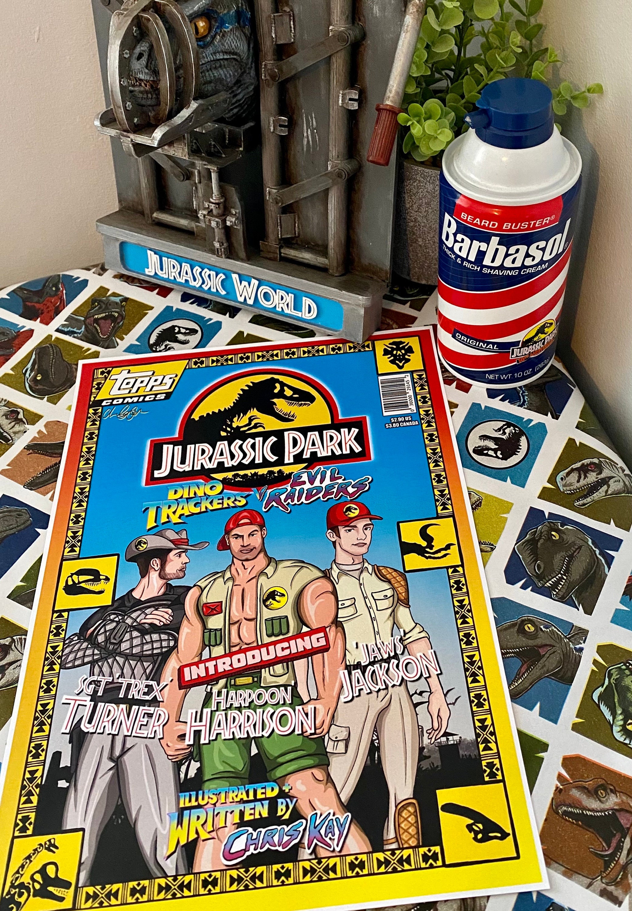 Jurassic Park Comic Print - Dino Trackers V Evil Riaders
