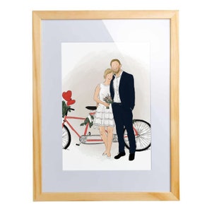 Personalized Digital Portrait / Illustration Wedding Print Gift / Wedding Photo Illustration