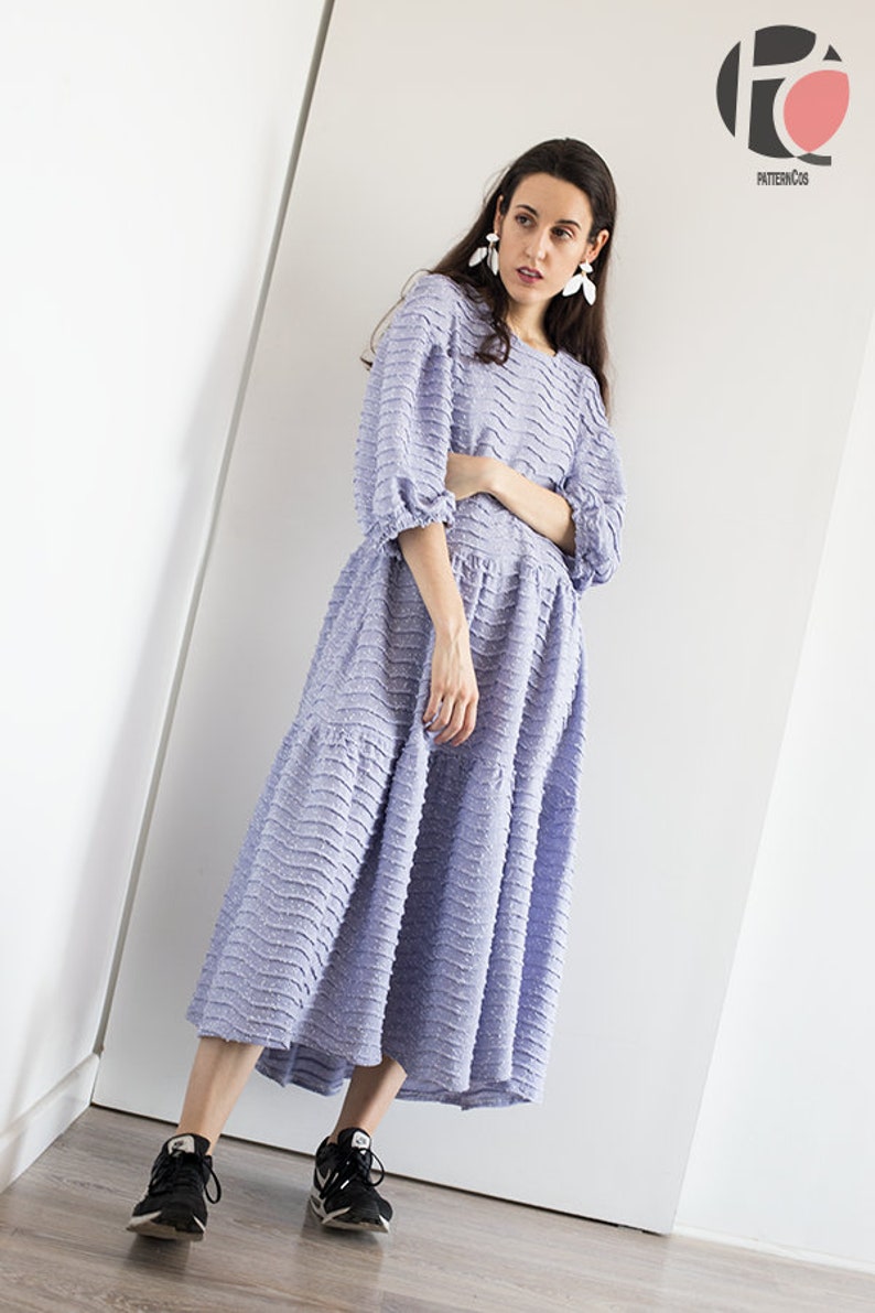 PDF Sewing pattern Oversized Tiered maxi dress pattern Etsy