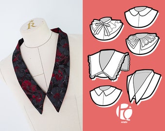 Kraagpatroonpakket. Peter Pan & Sailor Halsbanden voor blouses | 6 MATEN | PDF-naaipatroon