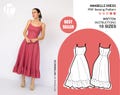 Basic midi dress pattern | Circular skirt pattern for women | Easy wedding midi dress sewing pattern  | 10 sizes | PDF sewing pattern
