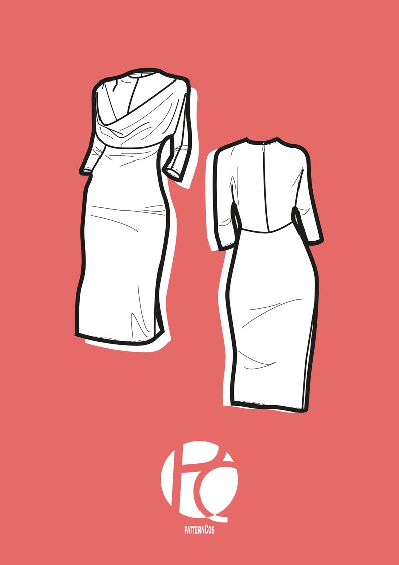 Laia aansluitende gebreide jurk met col 6 MATEN PDF-naaipatroon afbeelding 3