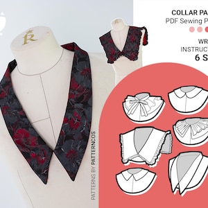 Collar Pattern Pack. Peter Pan & Sailor Collars for blouses | 6 SIZES | PDF Sewing pattern