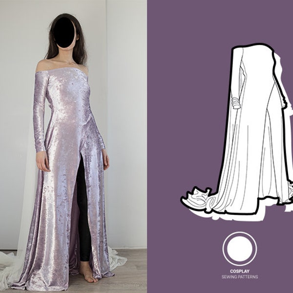 Robe inspirée de la forêt Elsa | Patron de couture PDF pour cosplay