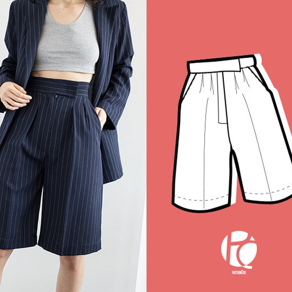 Paige Bermuda Short Pants | 6 SIZES | PDF Sewing pattern