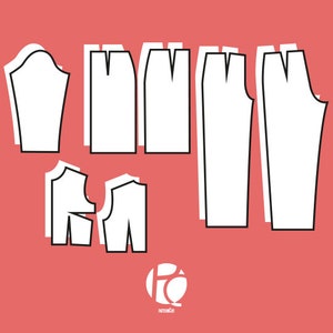 Female Pattern Pack. Body Sleeve Skirt Pants 6 SIZES PDF Sewing pattern image 1