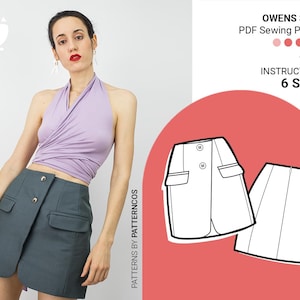 Naaipatroon minirok Geïnspireerd op een getailleerd jasje | Patroon rokkostuum | Patroon miniblazerrok | 6 MATEN | PDF-naaipatroon