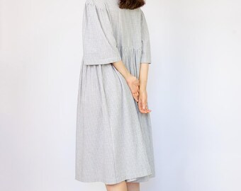 Tiered Midi Dress Sewing Pattern Cozy Loose Fit Dress Pattern