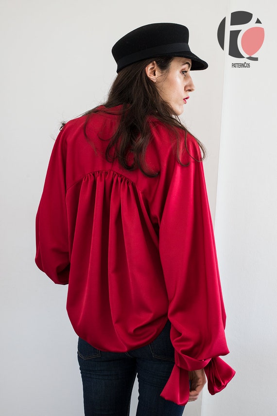 Patron de chemisier bouffant a manches longues Patron de chemisier pirate pour femme Nuisette poete Chemise 9 TAILLES Patron de couture PDF Etsy France