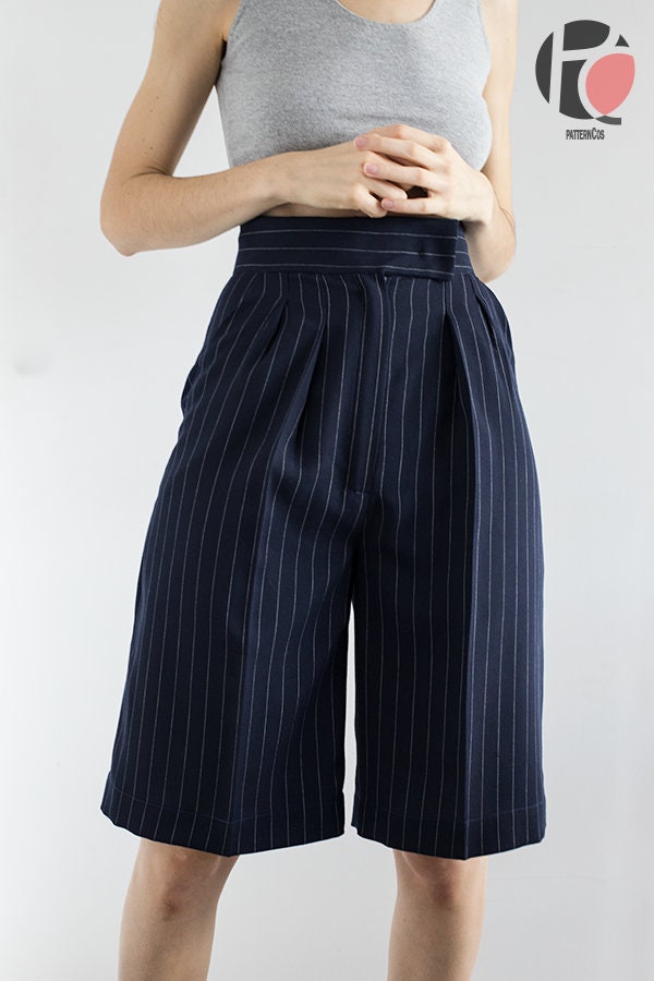 Paige Bermuda Pants Sewing Pattern | Suit Trousers Pattern