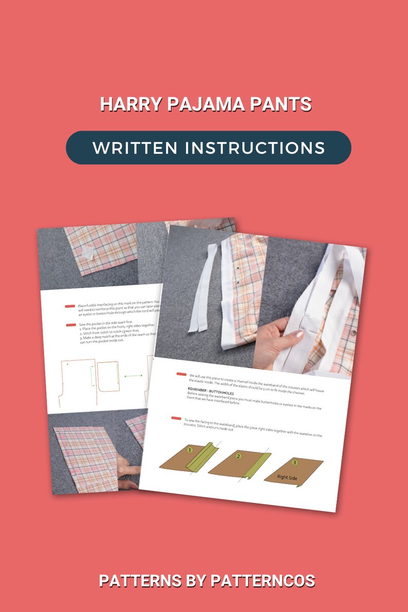Basic Pajama Pants Sewing Pattern | Easy Pants With Pockets Pattern ...