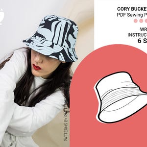 バケットハットの縫製パターン | K-POP風帽子のパターン | 夏用フィッシャーマンキャップ | 6サイズ | PDF縫製パターン