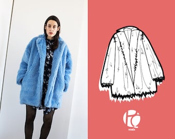 Joseph Faux-fur Oversized Coat  | 6 SIZES | PDF Sewing pattern