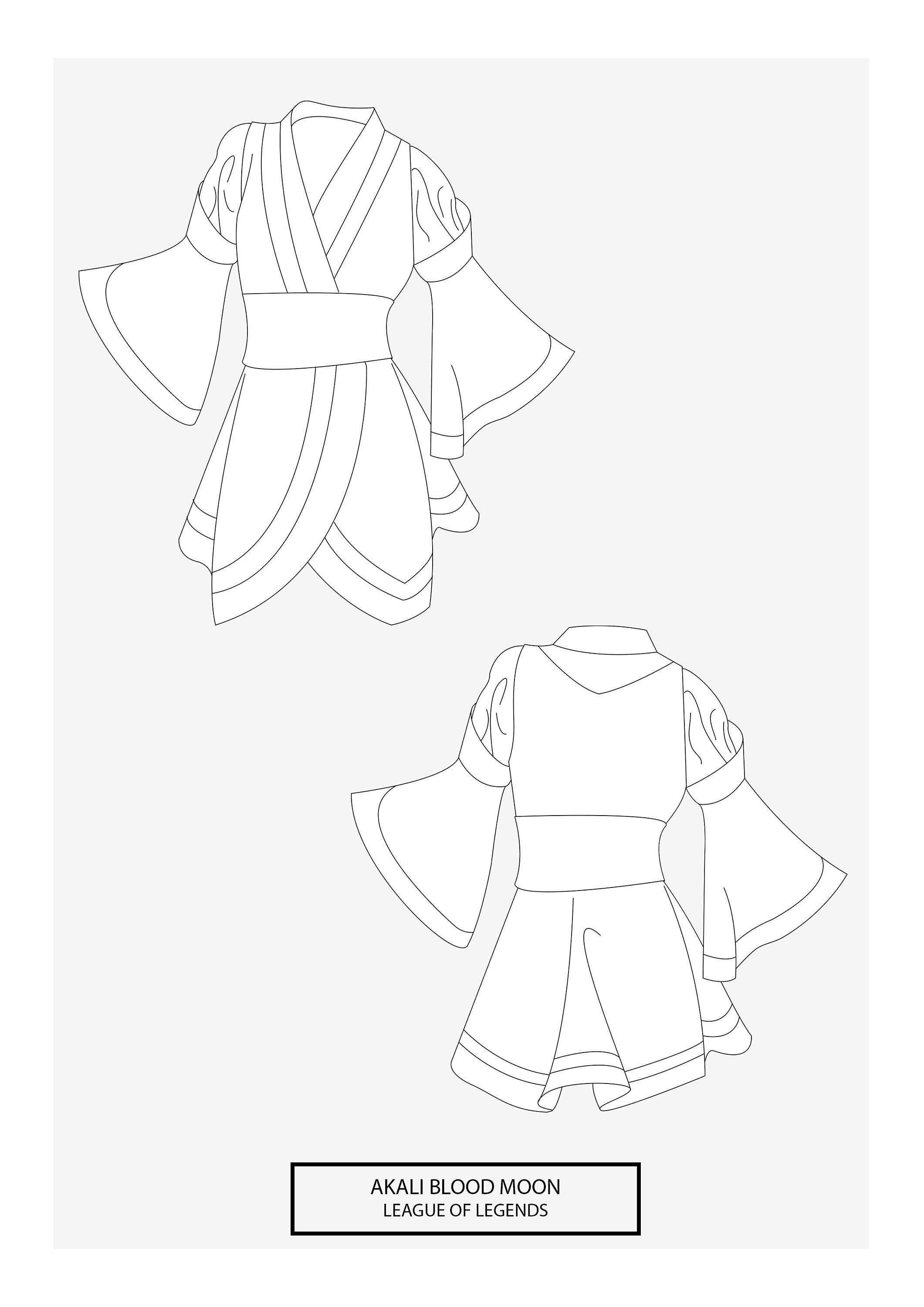 Akali Blood Moon Cosplay Sewing Pattern Etsy