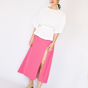 Wide Elastic Fitted Waist Blouse sewing pattern | Easy top pattern for women | Cozy blouse design | 9 SIZES | PDF Sewing pattern image 4