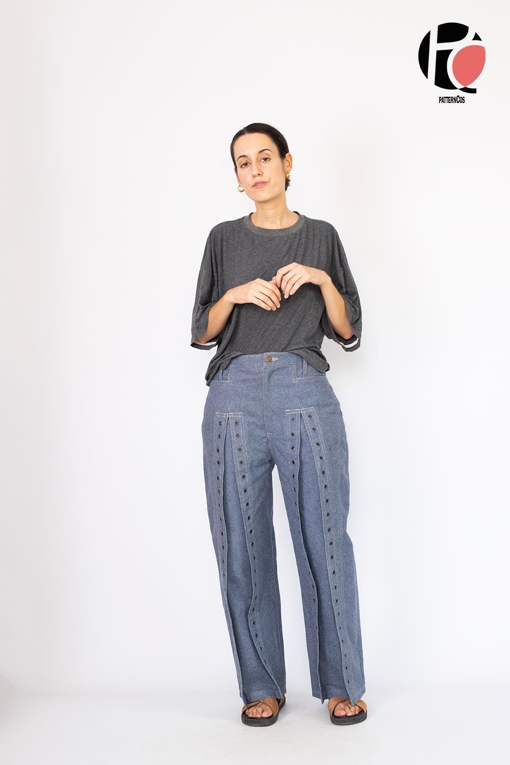 Mid-waist Denim Pants Sewing Pattern | Urban Trousers With