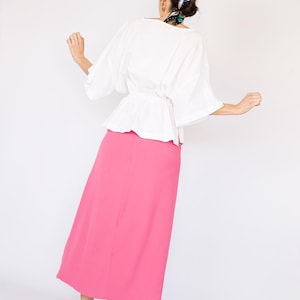 Wide Elastic Fitted Waist Blouse sewing pattern | Easy top pattern for women | Cozy blouse design | 9 SIZES | PDF Sewing pattern image 6