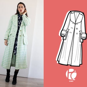 Dion Long Militar Coat 6 SIZES PDF Sewing pattern image 1