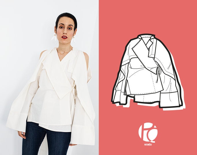Monica Japanese Kimono Blouse 6 SIZES PDF Sewing Pattern - Etsy
