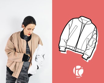 Miela Unisex Bomber Jacket | 6 SIZES | PDF Sewing pattern