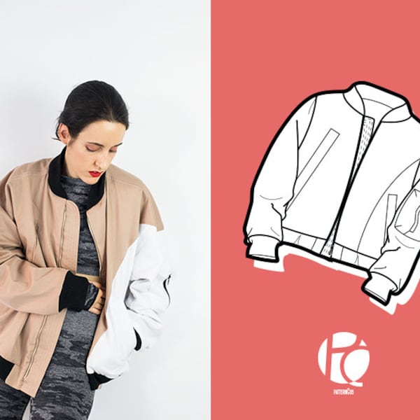 Miela Unisex Bomber Jacket | 6 SIZES | PDF Sewing pattern