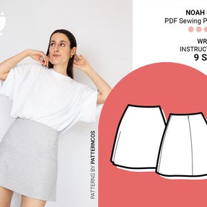 Sommerliches Minirock Schnittmuster | Niedliches A-Linien Rockmuster | Einfaches Rock-Schnittmuster für Frauen | Ausgestellter Rock | 9 GRÖßEN | PDF Schnittmuster