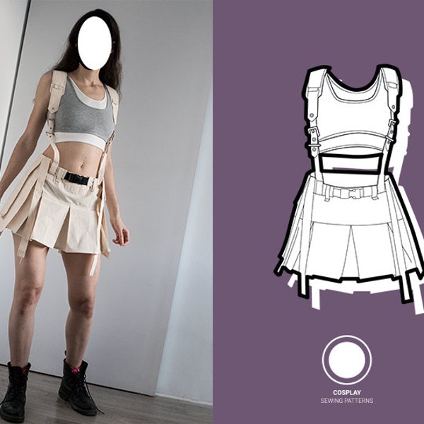 Patrón de costura de cosplay inspirado en Tifa / PDF